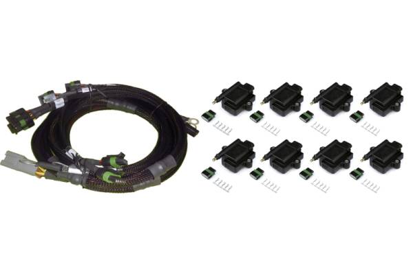 Haltech - Haltech Big/Small Block Ford V8 8 Channel Individual High Output IGN-1A Inductive Coil & Harness Kit - HT-130313