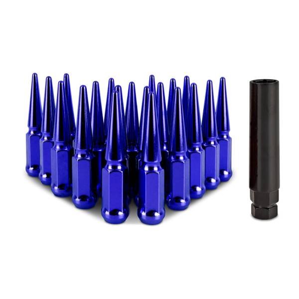 Mishimoto - Mishimoto Steel Spiked Lug Nuts M12x1.5 20pc Set - Blue - MMLG-SP1215-20BL