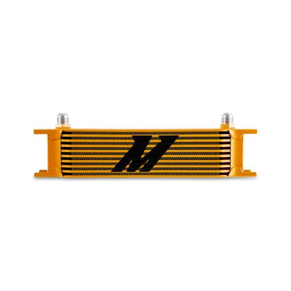 Mishimoto - Mishimoto Universal -8AN 10 Row Oil Cooler - Gold - MMOC-10-8GD