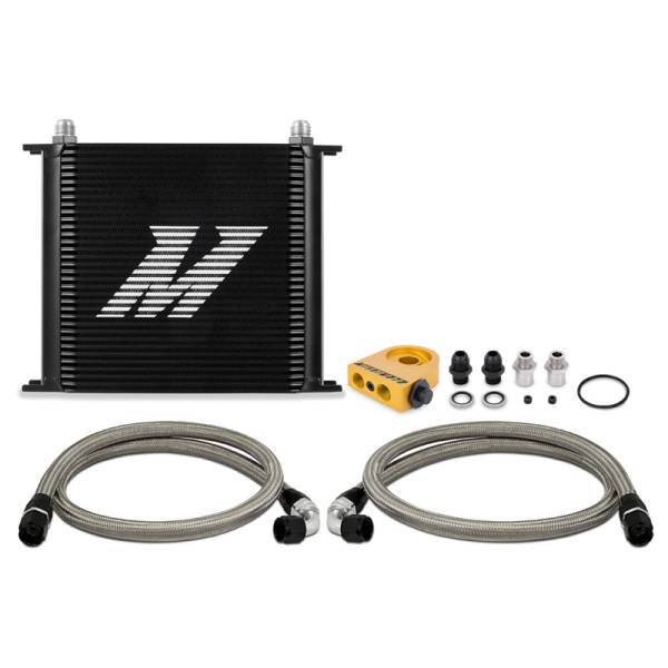 Mishimoto - Mishimoto Universal Thermostatic Oil Cooler Kit 34-Row Black - MMOC-U34TBK