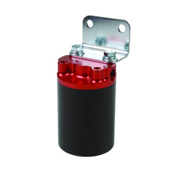 Aeromotive - Aeromotive SS Series Billet Canister Style Fuel Filter Anodized Black/Red - 10 Micron Fabric Element - 12317
