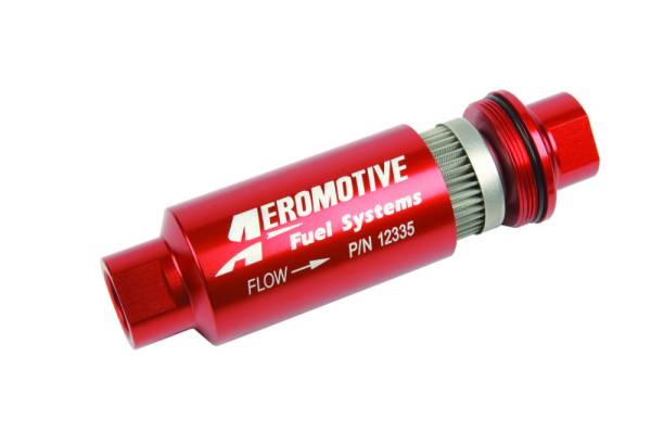 Aeromotive - Aeromotive In-Line Filter - AN-10 size - 40 Micron SS Element - Red Anodize Finish - 12335