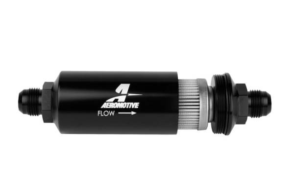 Aeromotive - Aeromotive In-Line Filter - (AN-10) 100 Micron Stainless Steel Element Black Anodize Finish - 12389