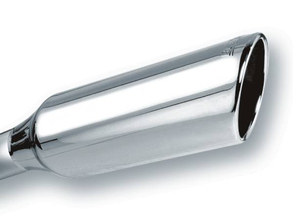 Borla - Borla 2.25in Inlet 4in Round Rolled Angle Cut x 12in Long Embossed Exhaust Tip - 20245