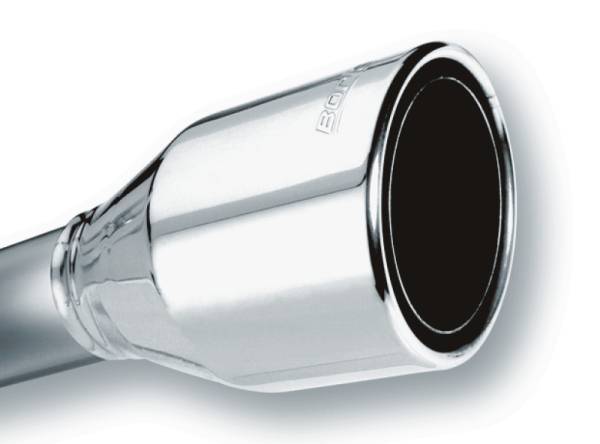 Borla - Borla 2.5in Inlet 4.5in Round Rolled Angle Cut Phantom X 7.75in Long Embossed Universal Exhaust Tips - 20247