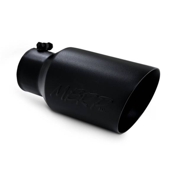 MBRP - MBRP Universal Tip 6 O.D. Dual Wall Angled 4 inlet 12 length - Black Finish - T5072BLK