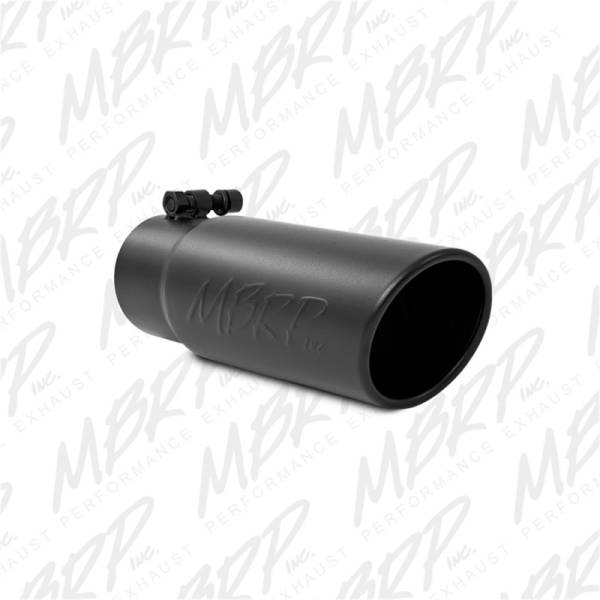 MBRP - MBRP Universal Tip 3-1/2in O.D. Angled Rolled End - 3in ID Inlet 10in Length - Black - T5115BLK
