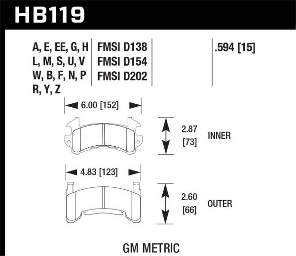 Hawk Performance - Hawk HPS Street Brake Pads - HB119F.594