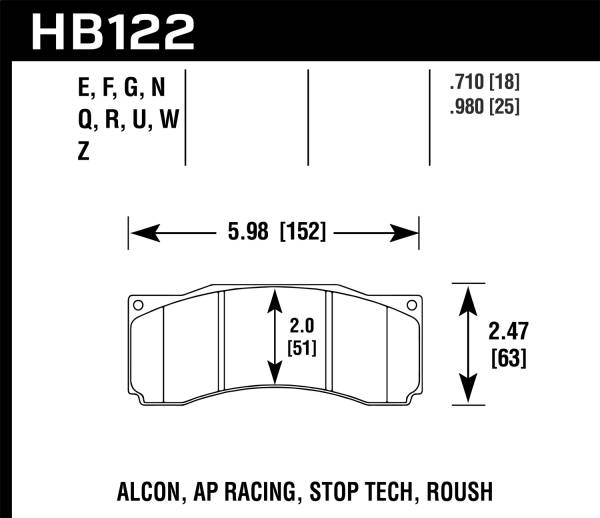 Hawk Performance - Hawk Performance Street Race Disc Brake Pad HB122R.710