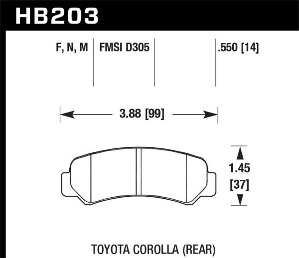 Hawk Performance - Hawk HPS Pads Unknown Application - HB203F.550