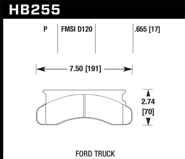 Hawk Performance - Hawk Performance SuperDuty Disc Brake Pad HB255P.655