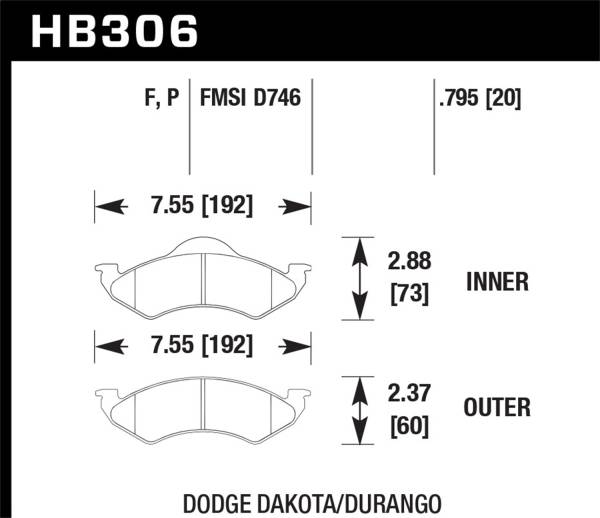 Hawk Performance - Hawk Performance SuperDuty Disc Brake Pad HB306P.795