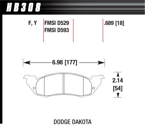 Hawk Performance - Hawk Performance HPS Disc Brake Pad HB308F.689