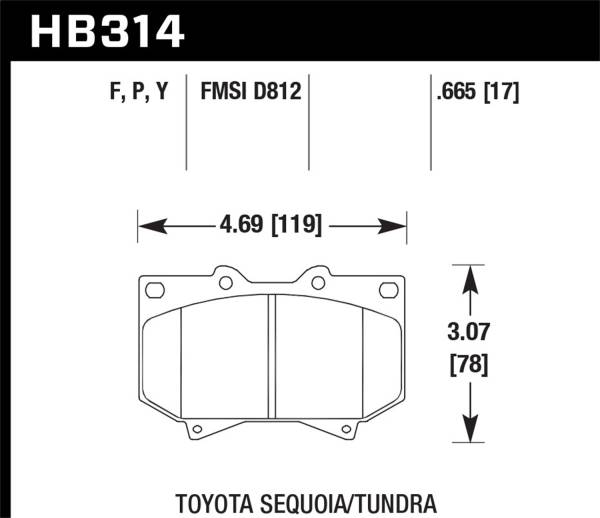 Hawk Performance - Hawk Performance HPS Disc Brake Pad HB314F.665