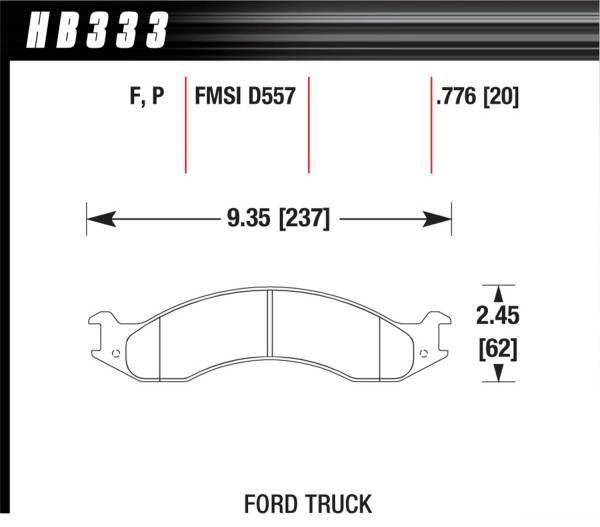 Hawk Performance - Hawk Performance HPS Disc Brake Pad HB333F.776