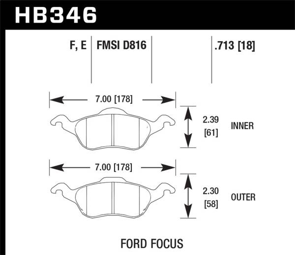 Hawk Performance - Hawk Performance Blue 9012 Disc Brake Pad HB346E.713