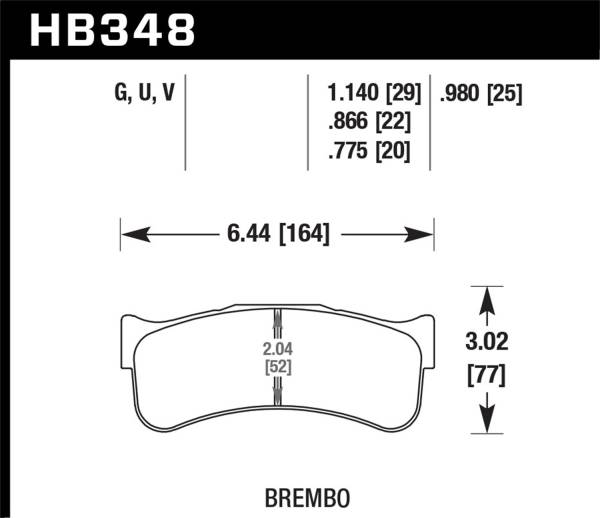 Hawk Performance - Hawk Brembo Disc DTC-70 w/ 1.140in Thickness Race Brake Pads - HB348U1.14