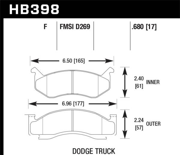 Hawk Performance - Hawk Performance HPS Disc Brake Pad HB398F.680