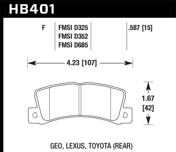Hawk Performance - Hawk Performance HPS Disc Brake Pad HB401F.587