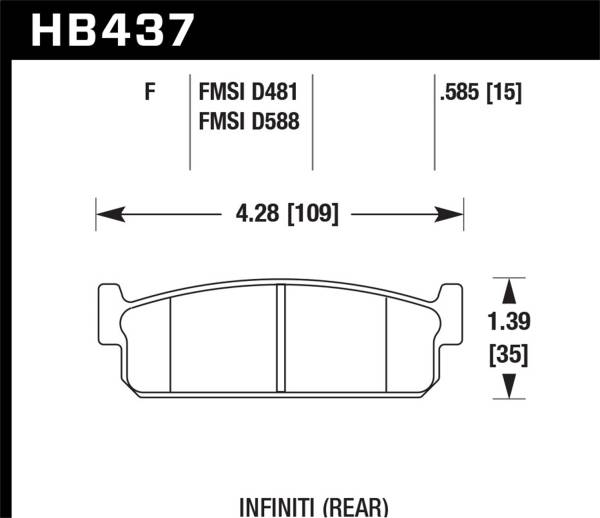 Hawk Performance - Hawk Performance HPS Disc Brake Pad HB437F.585
