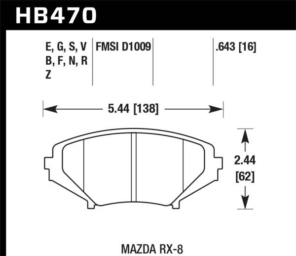 Hawk Performance - Hawk Performance Street Race Disc Brake Pad HB470R.643