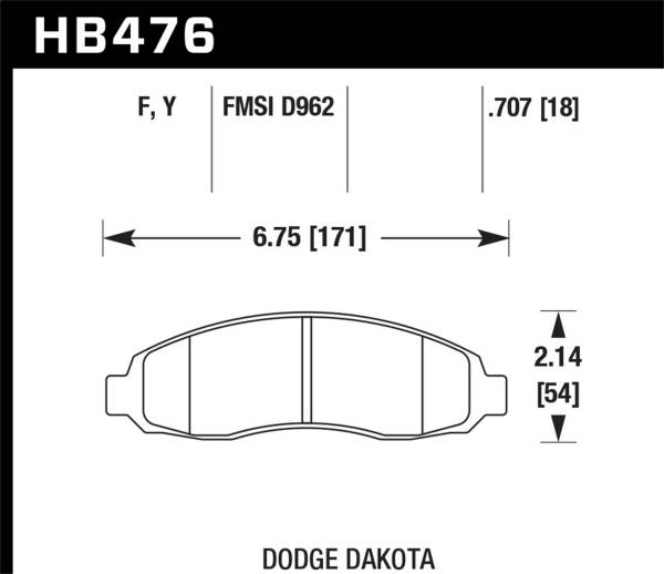 Hawk Performance - Hawk Performance HPS Disc Brake Pad HB476F.707