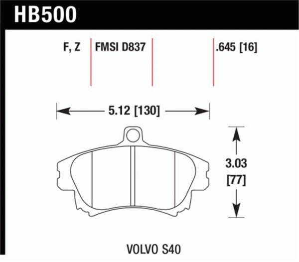 Hawk Performance - Hawk Performance Performance Ceramic Disc Brake Pad HB500Z.645