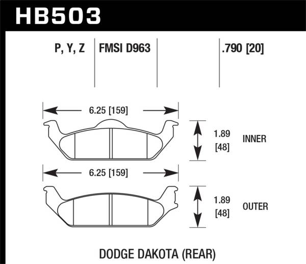 Hawk Performance - Hawk Performance LTS Disc Brake Pad HB503Y.790