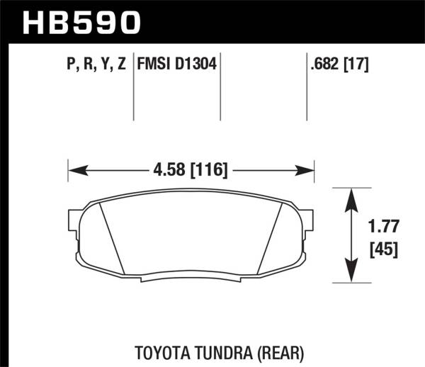 Hawk Performance - Hawk 08-10 Toyota Land Cruiser / 07-10 Tundra Super Duty Street Rear Brake Pads - HB590P.682