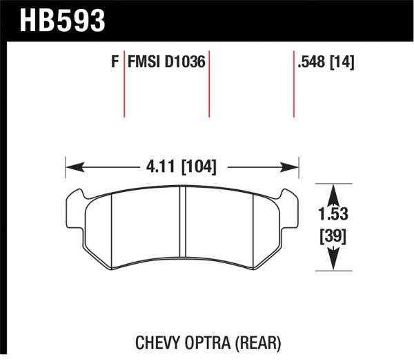 Hawk Performance - Hawk Performance HPS Disc Brake Pad HB593F.548