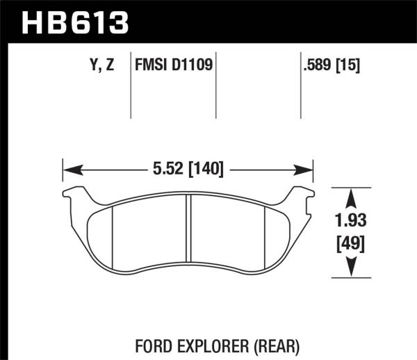 Hawk Performance - Hawk Performance LTS Disc Brake Pad HB613Y.589
