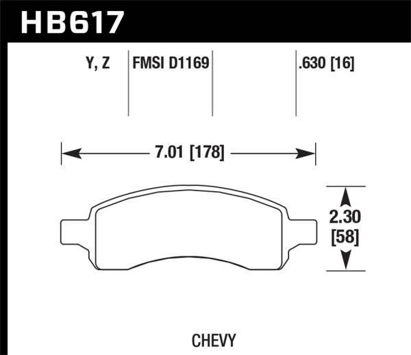 Hawk Performance - Hawk Performance LTS Disc Brake Pad HB617Y.630