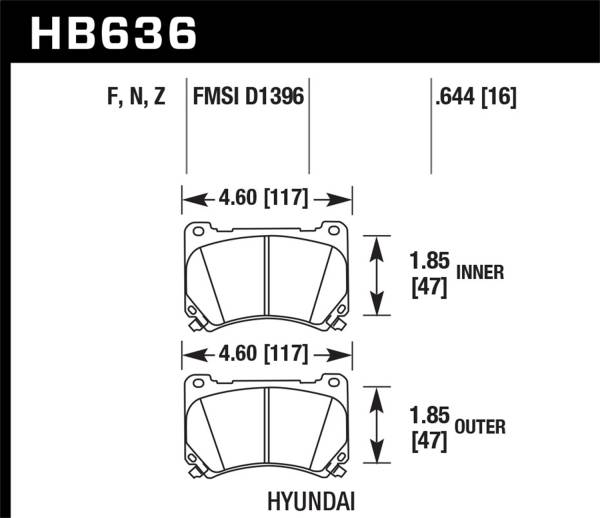 Hawk Performance - Hawk Performance HP Plus Disc Brake Pad HB636N.644