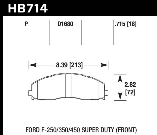 Hawk Performance - Hawk 2015 Ford F-250/350/450 Super Duty Front Brake Pads - HB714P.715
