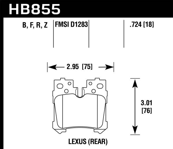 Hawk Performance - Hawk Performance HPS 5.0 Disc Brake Pad HB855B.724