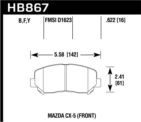 Hawk Performance - Hawk Performance LTS Disc Brake Pad HB867Y.622