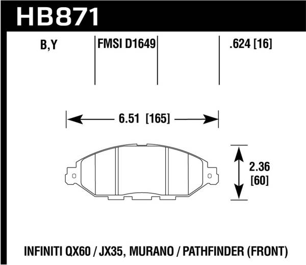 Hawk Performance - Hawk Performance HPS 5.0 Disc Brake Pad HB871B.624