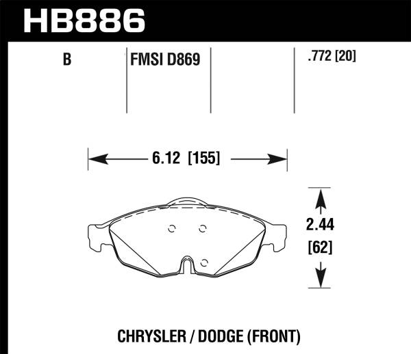 Hawk Performance - Hawk Performance HPS 5.0 Disc Brake Pad HB886B.772