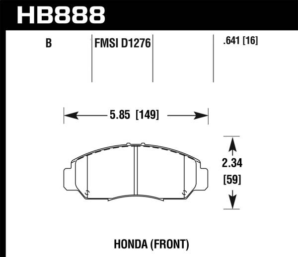 Hawk Performance - Hawk Performance HPS 5.0 Disc Brake Pad HB888B.641