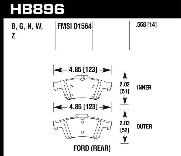 Hawk Performance - Hawk Performance DTC-60 Disc Brake Pad HB896G.568