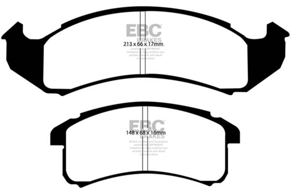 EBC - EBC 94-99 Buick Le Sabre (FWD) 3.8 Greenstuff Front Brake Pads - DP21142