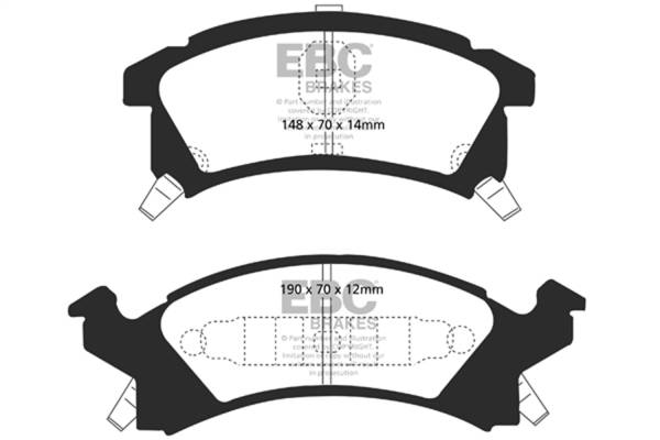 EBC - EBC 96-98 Buick Skylark 2.4 Greenstuff Front Brake Pads - DP21175