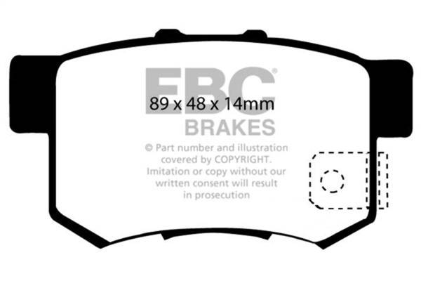 EBC - EBC 97 Acura CL 2.2 Greenstuff Rear Brake Pads - DP21193