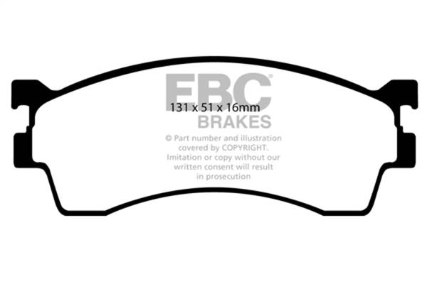 EBC - EBC 01-04 Mazda Protege 2.0 (Rear Drums) Greenstuff Front Brake Pads - DP21409
