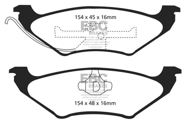 EBC - EBC 90-94 Ford Crown Victoria Greenstuff Rear Brake Pads - DP21625