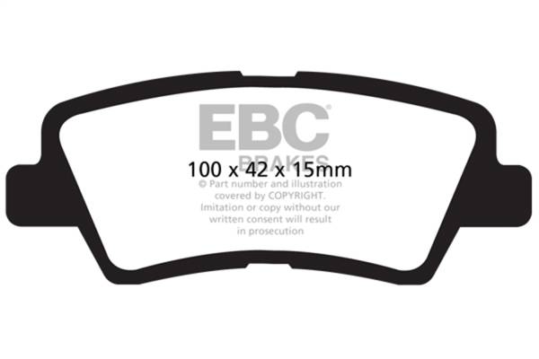 EBC - EBC 12+ Hyundai Accent 1.6 Greenstuff Rear Brake Pads - DP21875