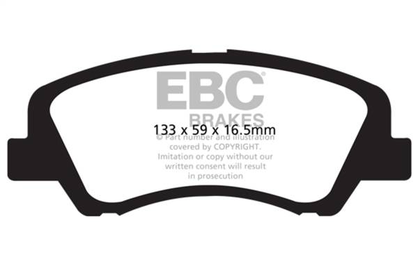 EBC - EBC 12+ Hyundai Accent 1.6 Greenstuff Front Brake Pads - DP21899