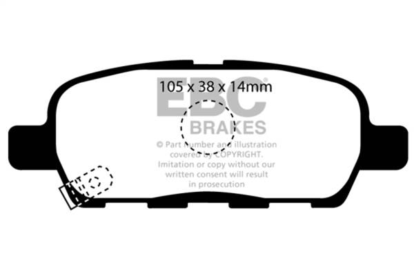 EBC - EBC 08-13 Infiniti EX35 3.5 Greenstuff Rear Brake Pads - DP21955