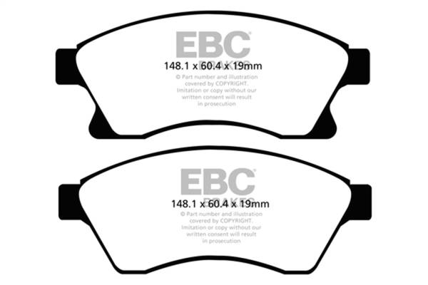 EBC - EBC 11+ Chevrolet Cruze 1.4 Turbo (10.9 inch front rotor) Greenstuff Front Brake Pads - DP22065