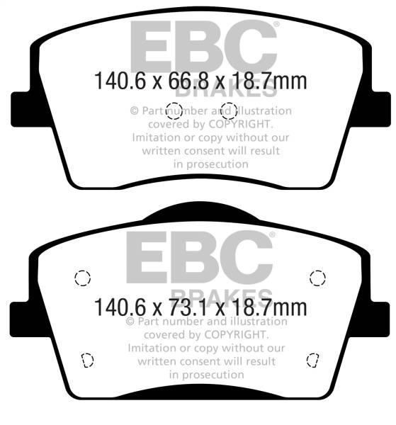EBC - EBC 2018+ Volvo XC40 T4 Greenstuff Front Brake Pads - DP22365